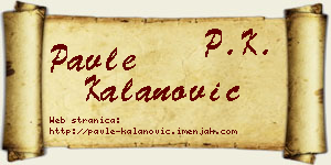 Pavle Kalanović vizit kartica